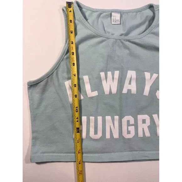 Light Blue 'Always Hungry' Cropped Top - Picture 3 of 5